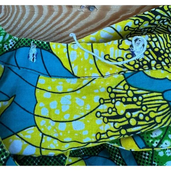 Vintage Floral Patterned Dress Size Medium Women’s Blue Yellow - Picture 3 of 7